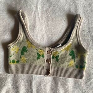 Altuzarra Floral Bralette Designer Crop Top Sz XS cottagecore fairycore festival